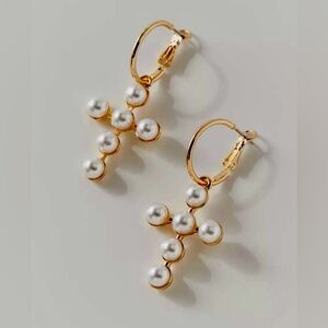 Urban Outfitters Gold Cross Earrings NWT